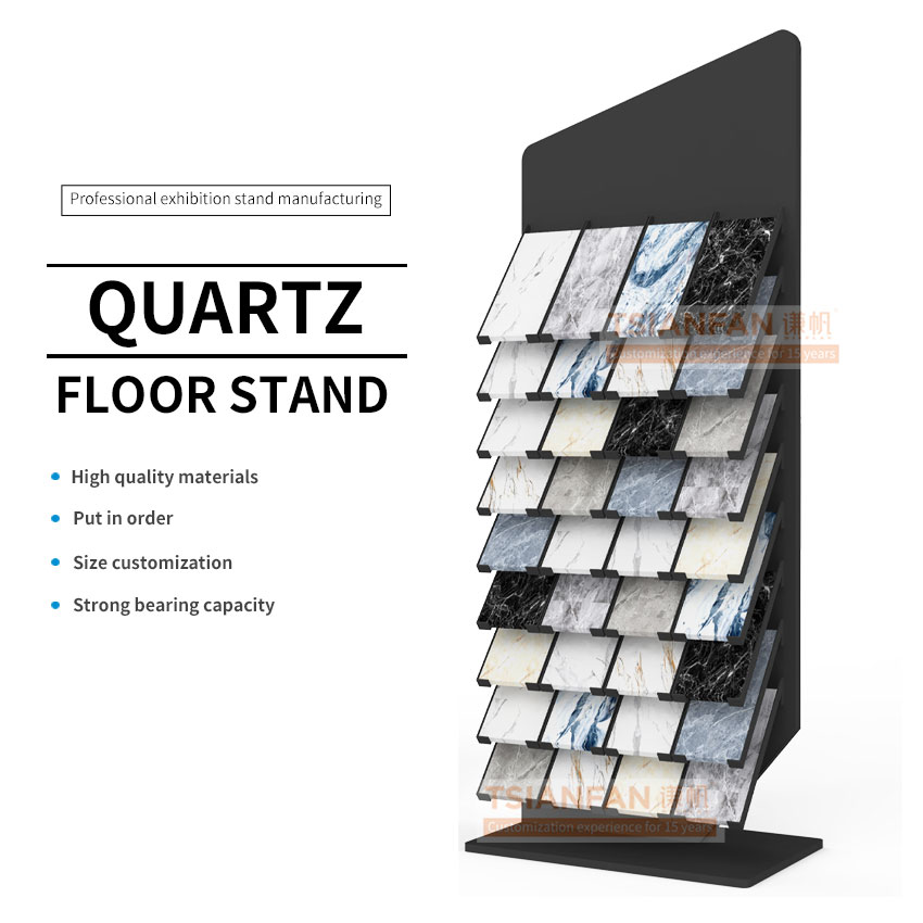 New design Metal display rack quartz granite marble natural stone sample display flooring stand