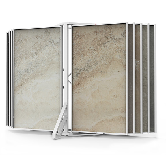 page turning foldable ceramic tile display stand manufacturer CF011