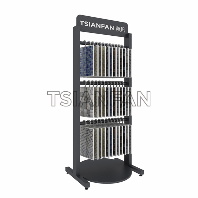 Mosaic tiles display metal shelves-ML918