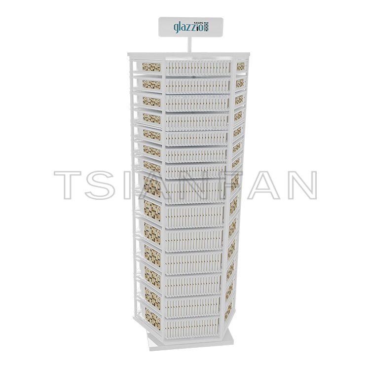 Rotating Mosaic porcelain panel display column-ML014