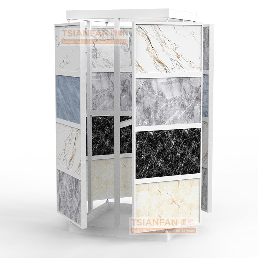 Tile Ceramic Marble Granite  Stone Sample Shelf Mosaic Ceramic Floor Stone rotating Metal display rack