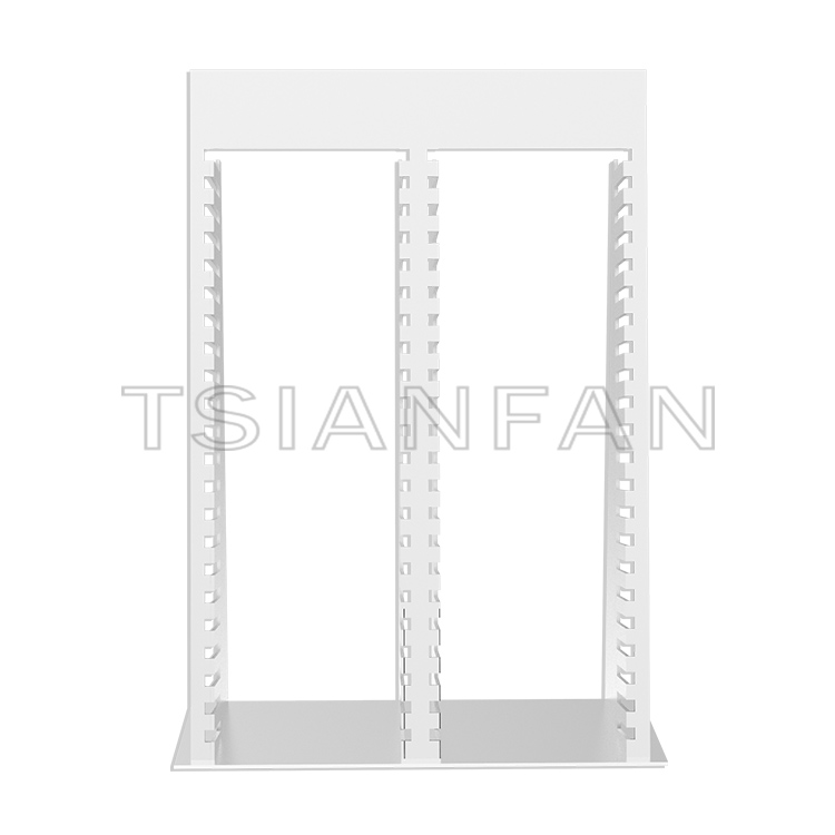 Factory Showroom Custom Marble stone Metal flooring stand Natural stone sample display stand  SRT008