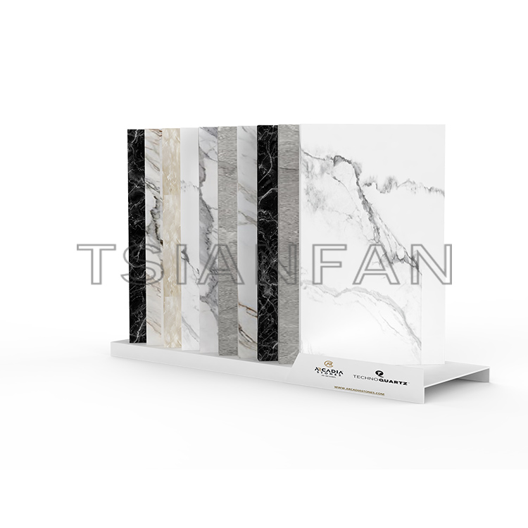 Simple fashion marble simple desktop tile quartz granite stone sample display stand countertop display SR820