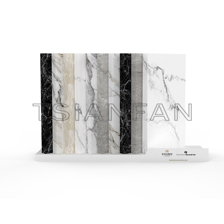 Simple fashion marble simple desktop tile quartz granite stone sample display stand countertop display SR820