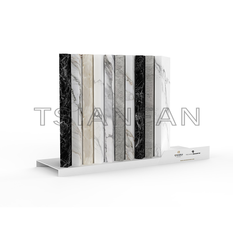 Simple fashion marble simple desktop tile quartz granite stone sample display stand countertop display SR820