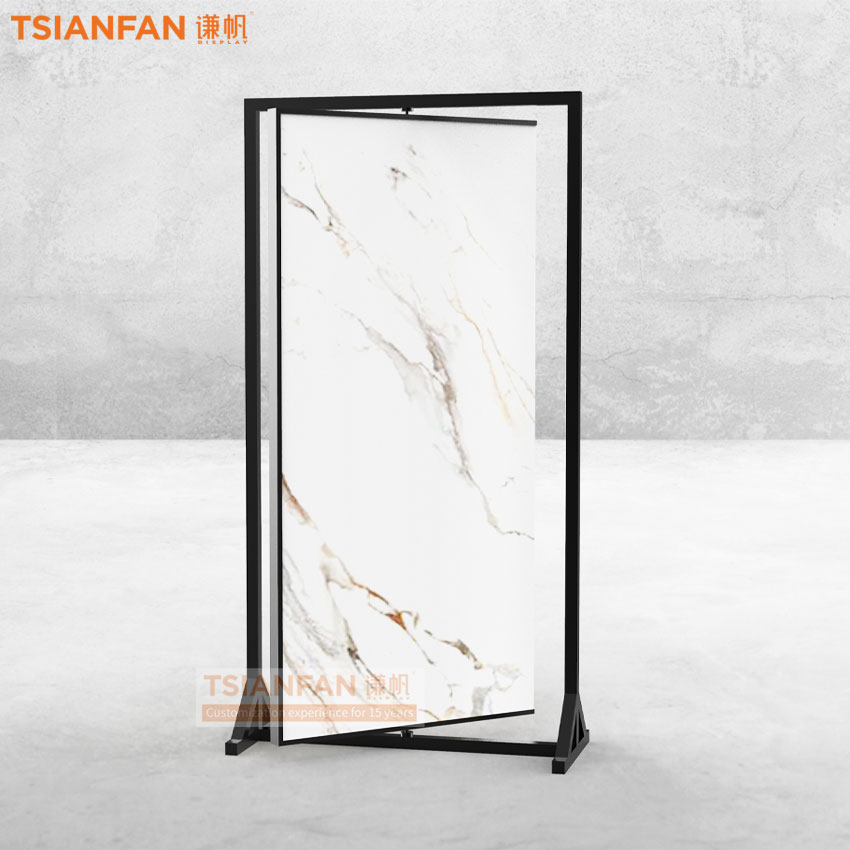 Factory Customize large creamic tile marble slab display stand rotating display stand rack