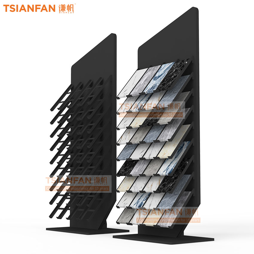 New design Metal display rack quartz granite marble natural stone sample display flooring stand