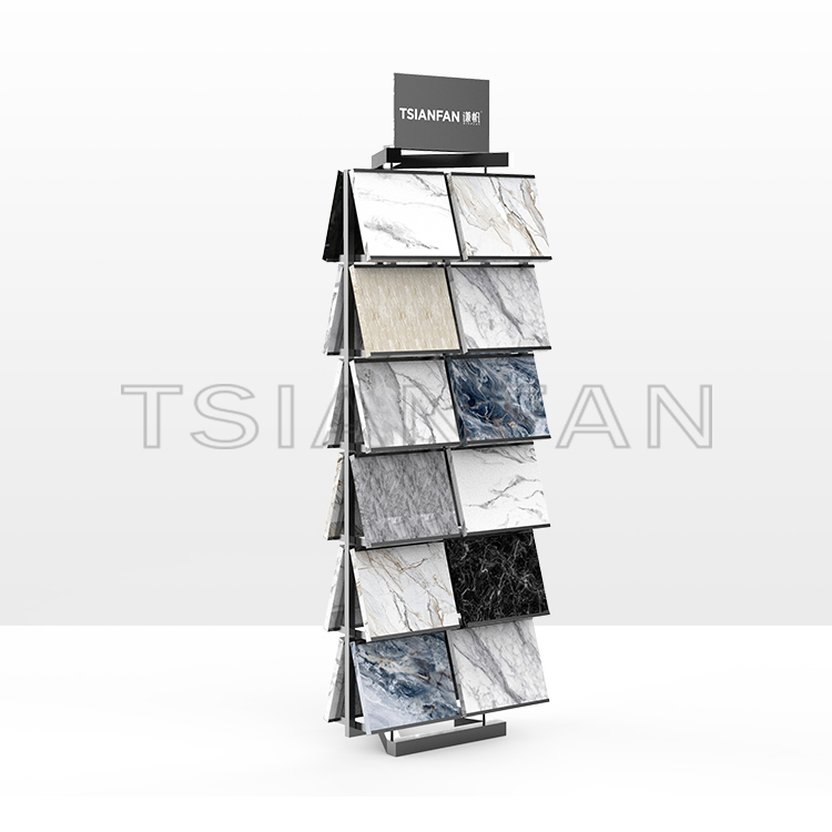 Showroom Steel Stone Standing rack marble quartzite granite tile Metal Floor Stand  srl597