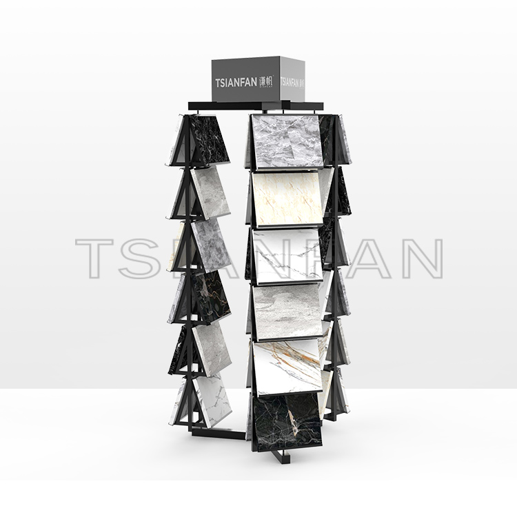 Wholesale custom waterfall tile stone display stand marble quartzite granite display stand srl598