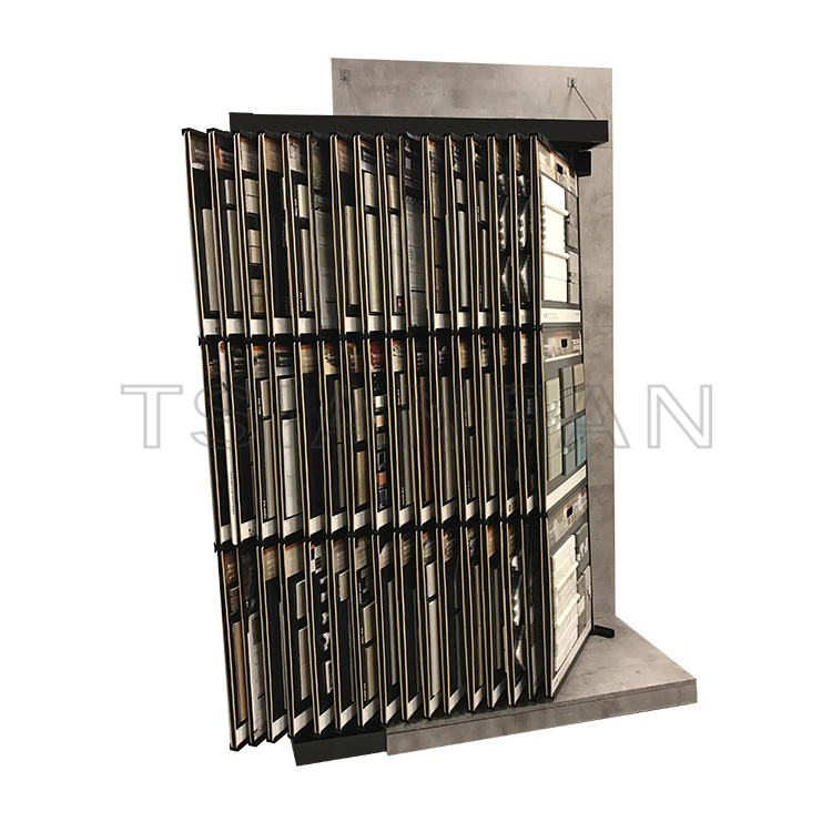 Custom-made metal stone sample flip three-dimensional display shelf-mf015