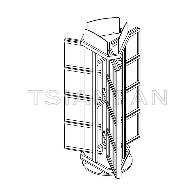 New design marble mosaic tile rotating floor display rack-MZ2109