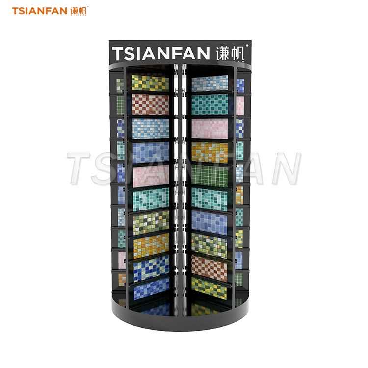 MM017-Silent roller floor-standing decorative tile rack rotating rack