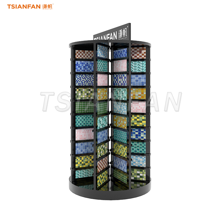 MM017-Silent roller floor-standing decorative tile rack rotating rack