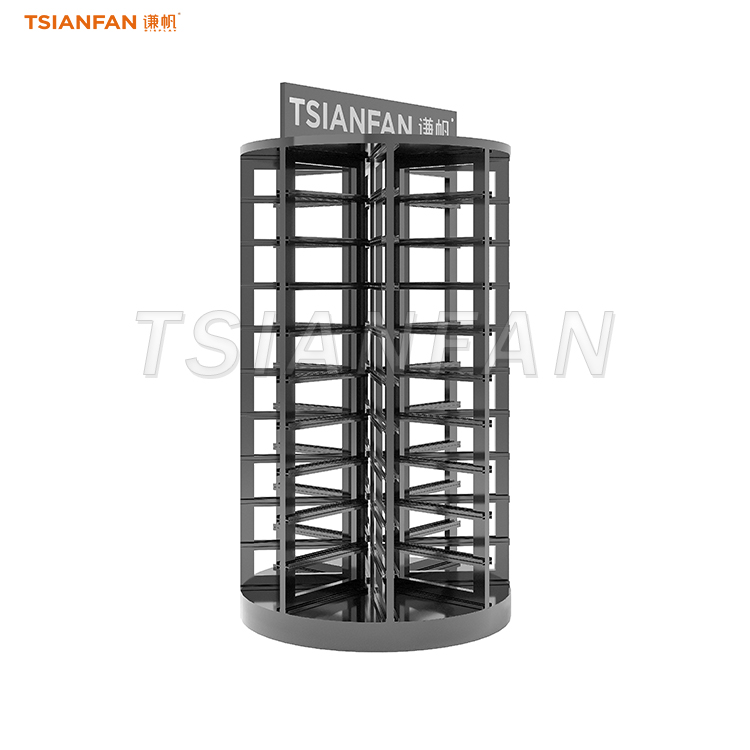 Gray rotating showroom rack Mosaic tile floor display