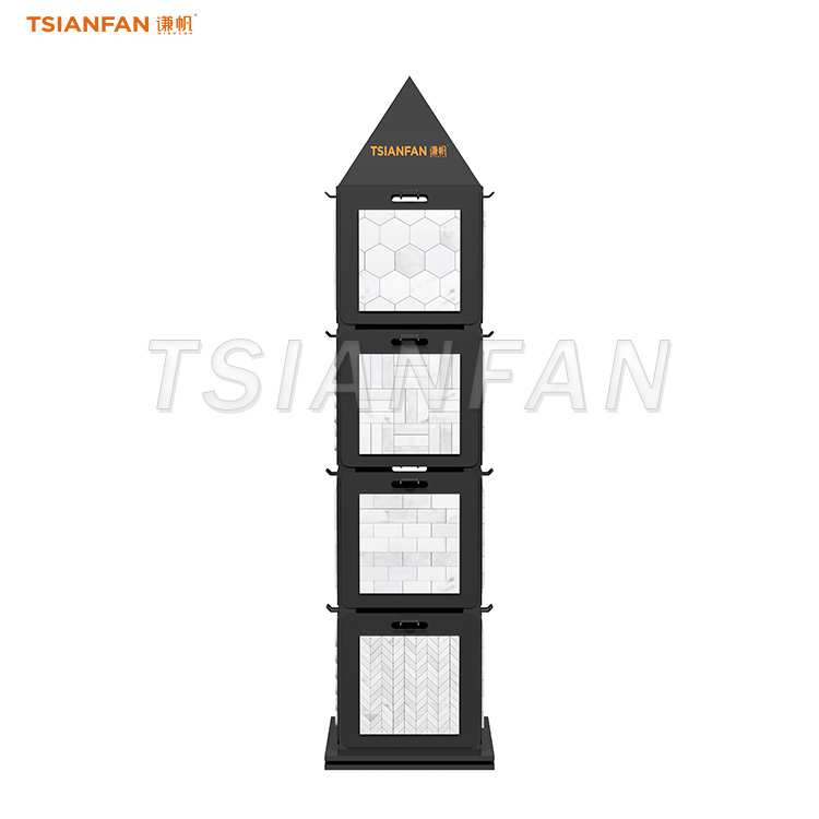 火箭头马赛克瓷砖立体显示四面地板支架-SW122