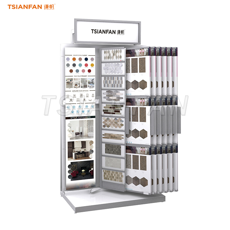 Mosaic tile panel page turning rack floor exhibition hall display rack