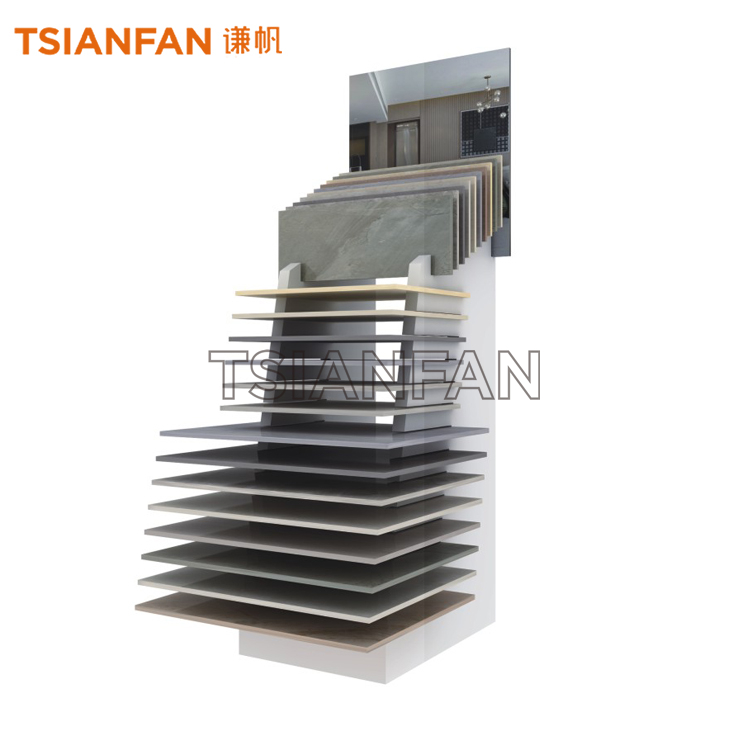 Freestanding Ceramic Tile And Wood Floor Sample Display Rack Wholesale CE962