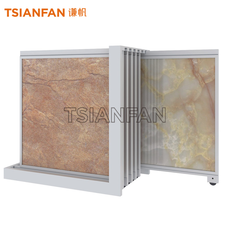 Large Slab Ceramic Tile Granite Vertical Sliding Display Rack CT905