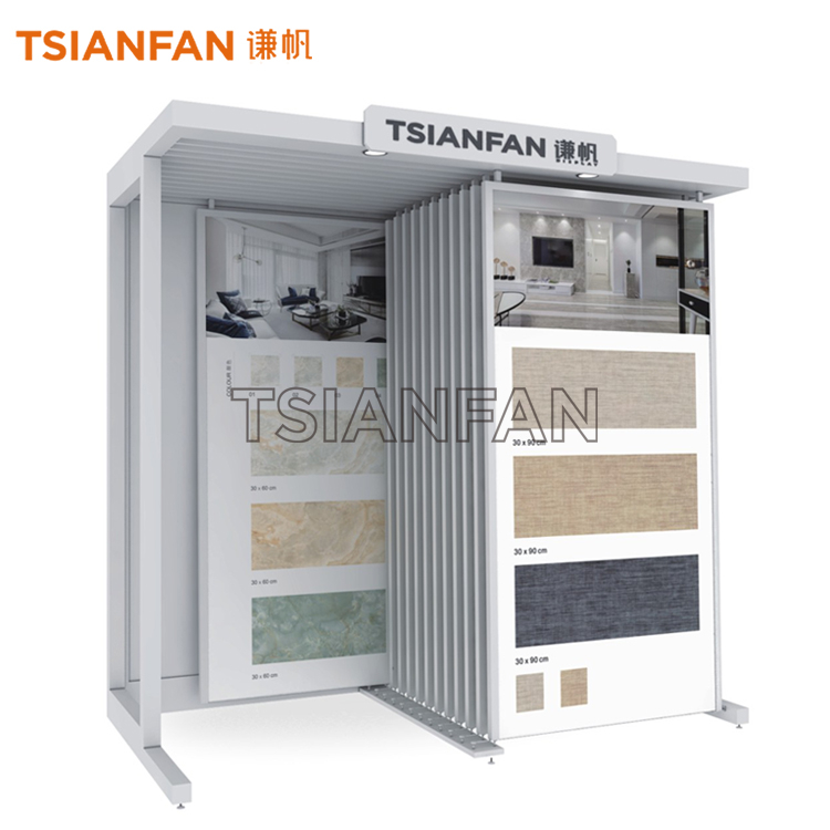 Large Ceramic Tile Display Cabinet, Ceramic Tile Sliding Display Rack Wholesale CT915