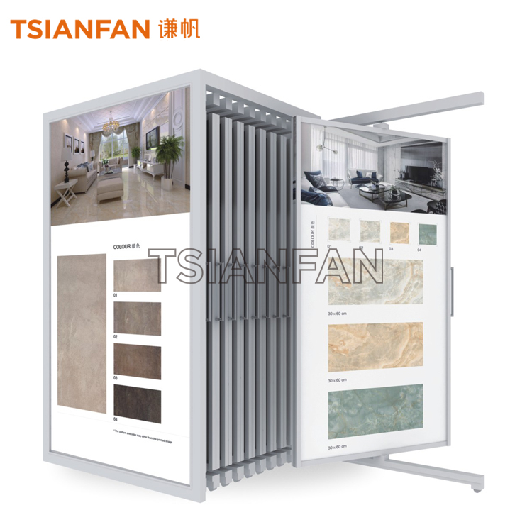 Tile Sliding Display Rack Rotating Showroom Display CT921