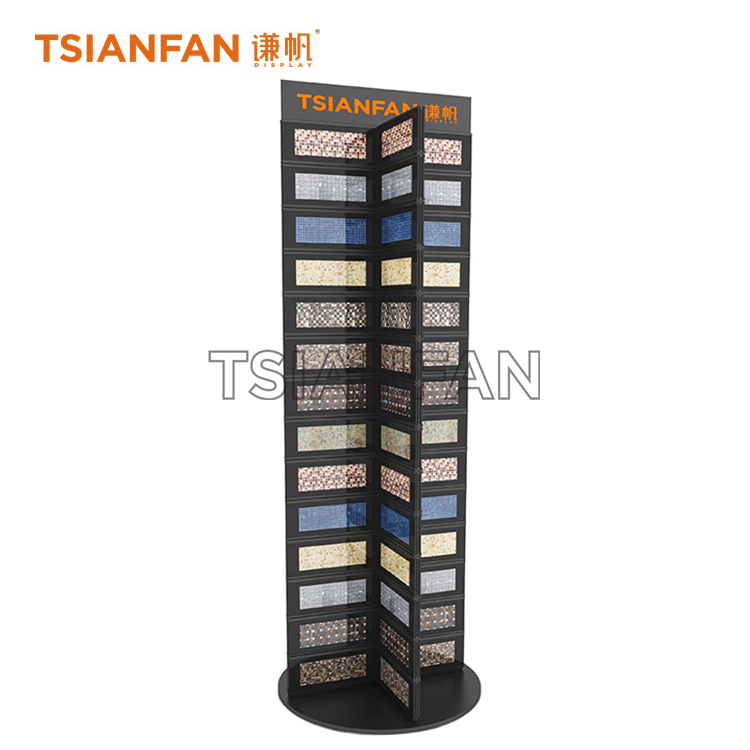 Exhibition Hall Mosaic Tile Rotating Display Rack Customization ML968