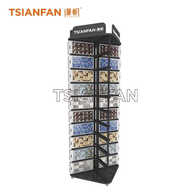 Black Metal Mosaic Tile Rotating Display Stand ML973